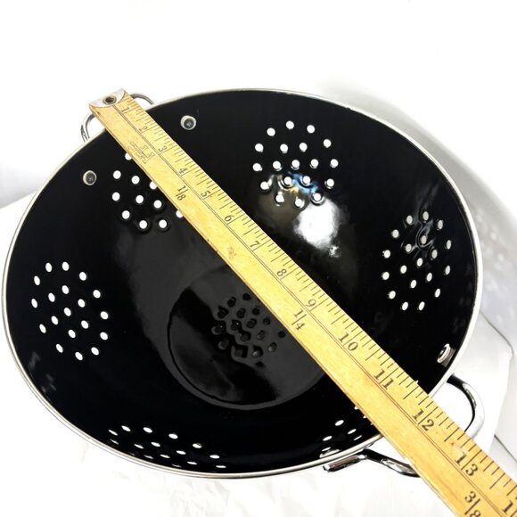 Colander Black Powder Coated Enamel  5 Qt Size - Picture 11 of 14